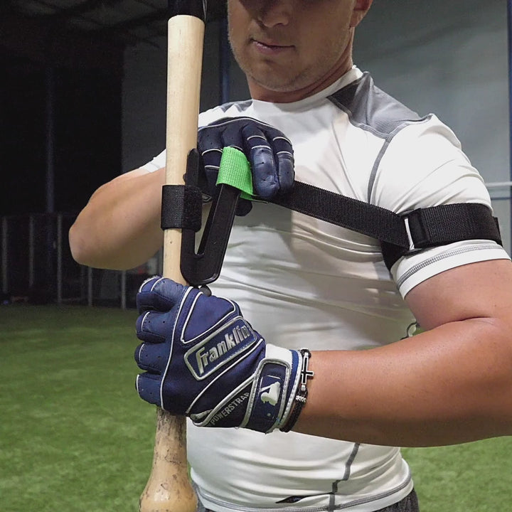 baseball and softball players hitting balls off batting tees using swingrail swing  trainer