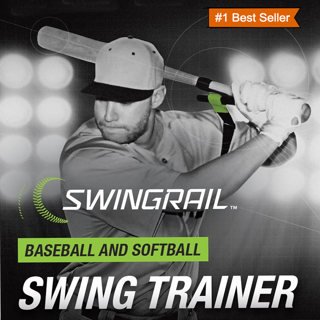 baseball and softball players of all ages demonstration training with swingrail swing trainer