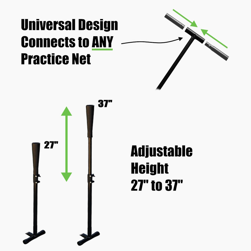 BATTING TEE ATTACHMENT - CONNECTS TO ANY HITTING NET!