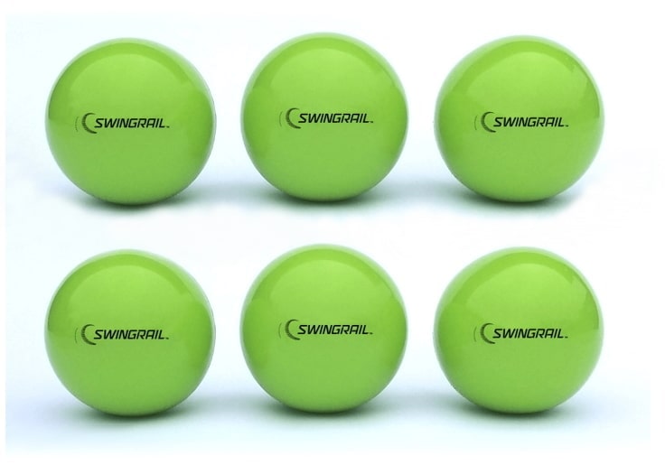 6 weighted training balls (green, SWINGRAIL logo)